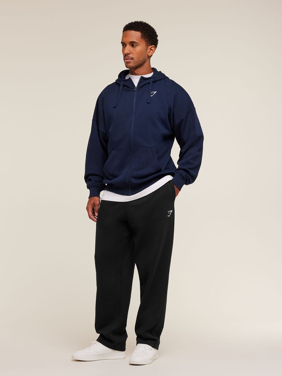 Gymshark Crest Oversized Zip Up Hoodie — Navy — 4