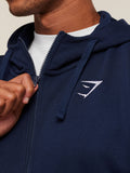 Gymshark Crest Oversized Zip Up Hoodie — Navy — 5
