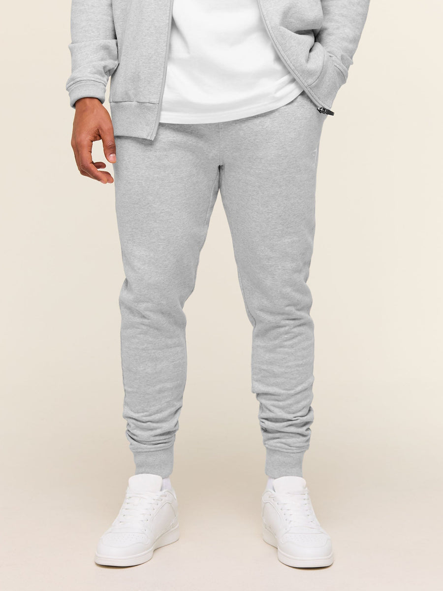 Gymshark Crest Joggers — Light Grey Marl — 3
