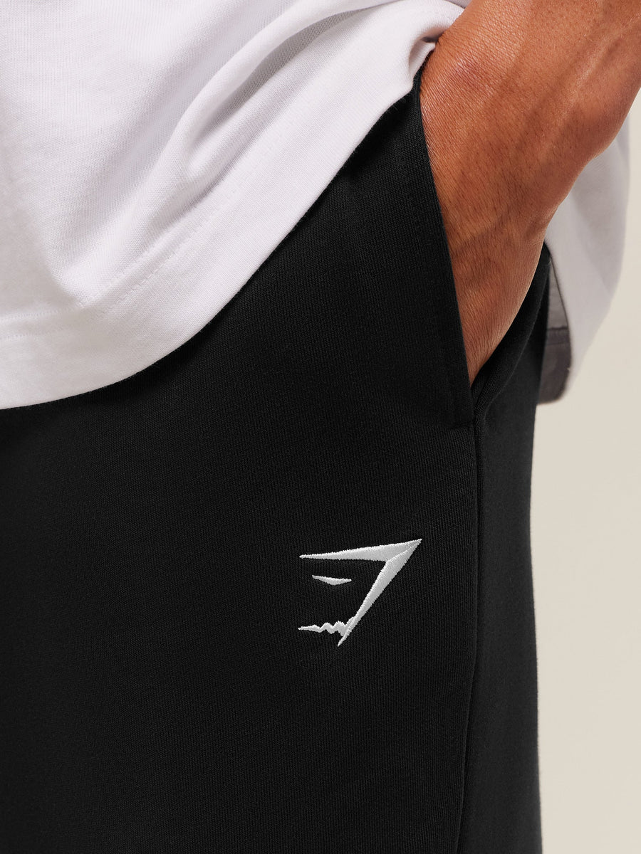 Gymshark Crest Straight Leg Joggers Tall — Black — 4