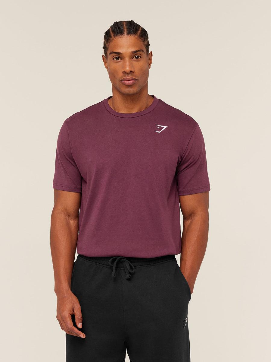 Gymshark Crest T-Shirt — Impact Burgundy — 1
