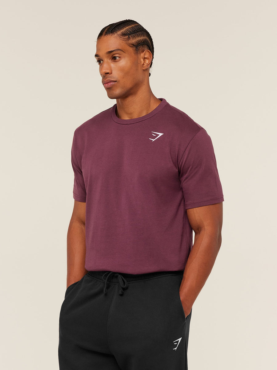 Gymshark Crest T-Shirt — Impact Burgundy — 3