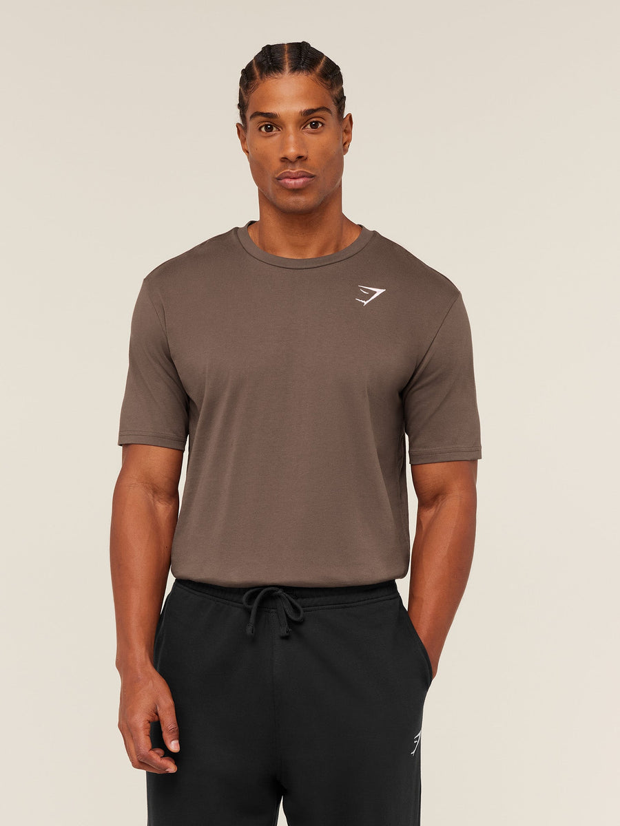 Gymshark Crest T-Shirt — Soft Brown — 1