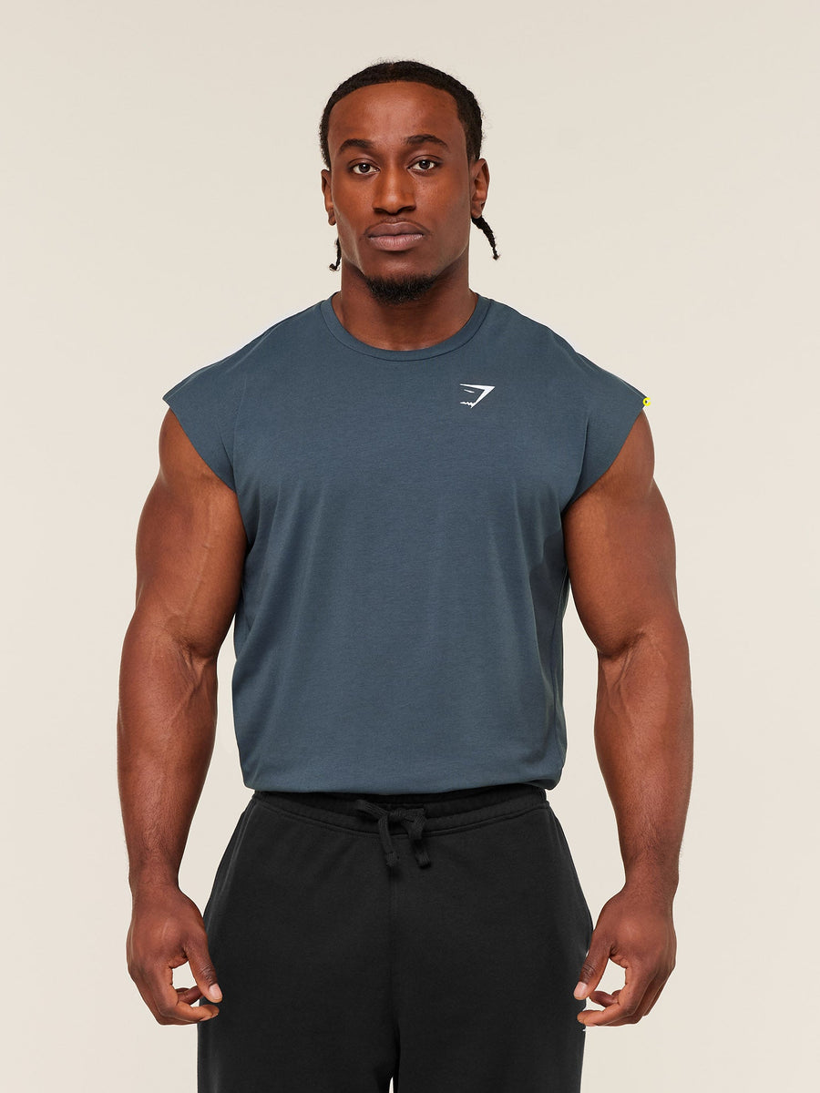 Gymshark Critical Cut Off Tank — GS Stealth Blue — 3