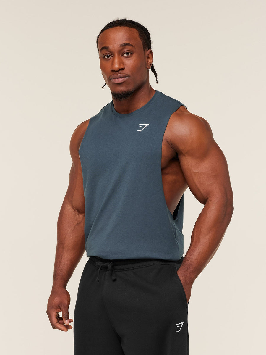 Gymshark Critical 2.0 Drop Arm Tank — GS Stealth Blue — 3