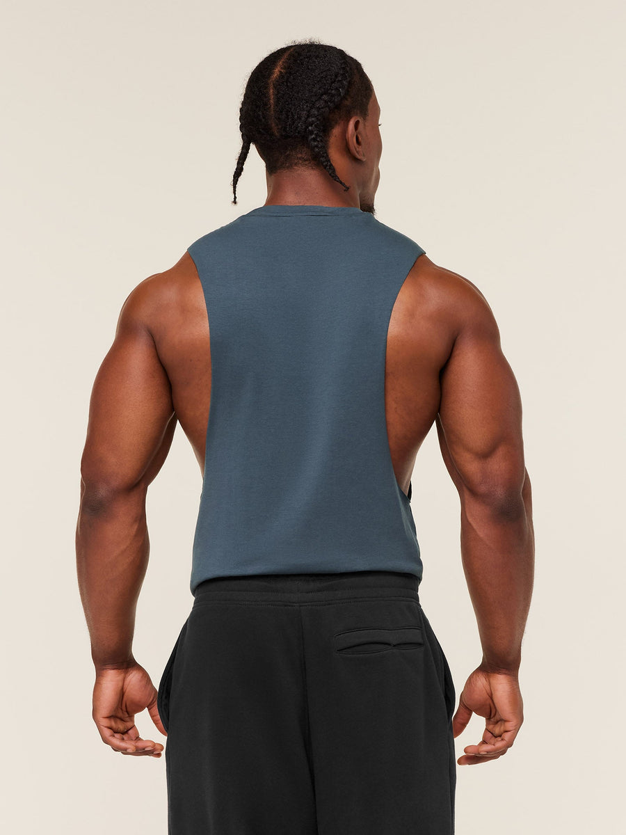 Gymshark Critical 2.0 Drop Arm Tank — GS Stealth Blue — 2