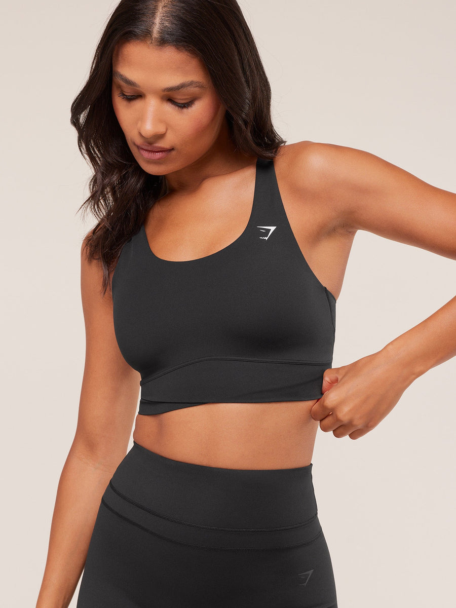 Gymshark Cross Over Sports Bra — Black — 6