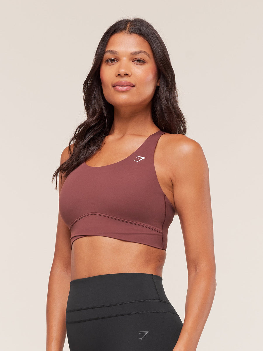 Gymshark Cross Over Sports Bra — Burgundy Brown — 3