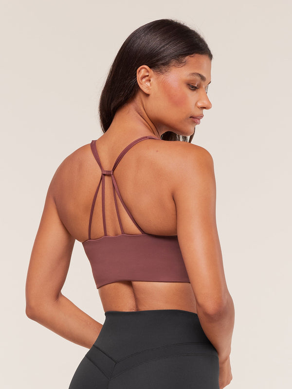 Gymshark Cross Over Sports Bra — Burgundy Brown