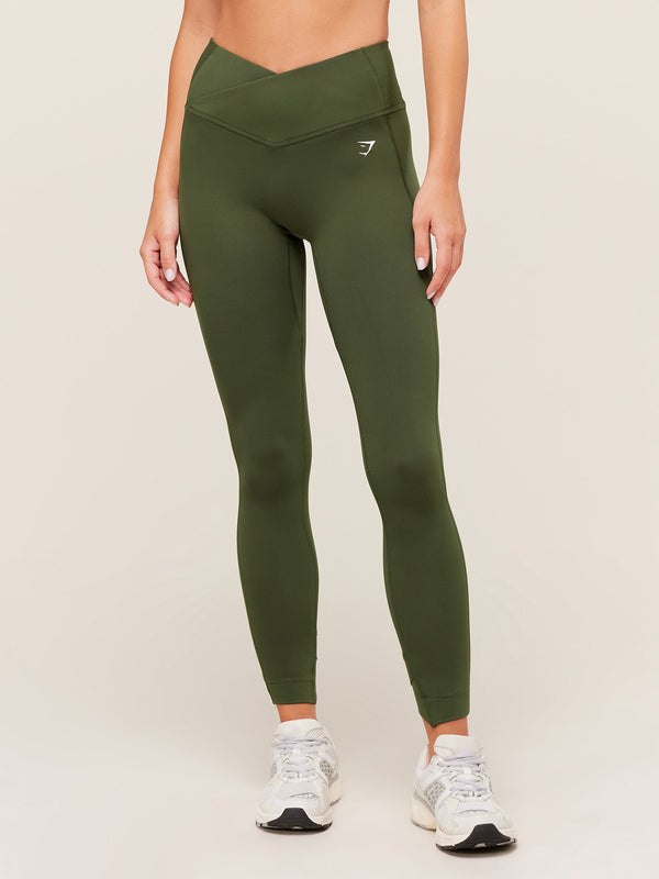 Gymshark Crossover Leggings — Winter Olive