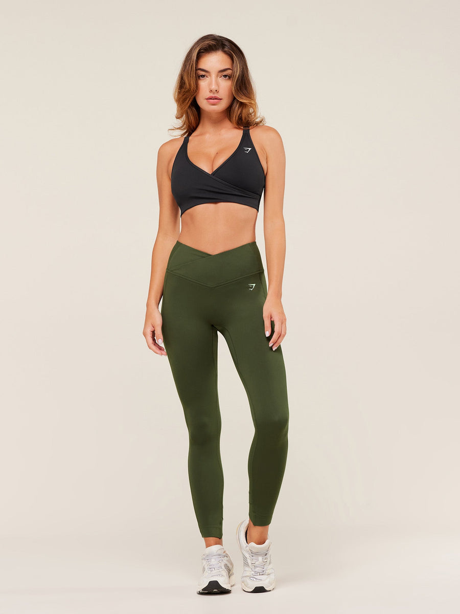 Gymshark Crossover Leggings — Winter Olive — 4