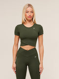 Gymshark Crossover Midi Top with Shelf — Winter Olive — 1