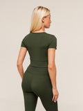 Gymshark Crossover Midi Top with Shelf — Winter Olive — 2