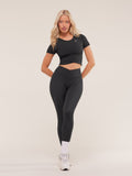 Gymshark Crossover Midi Top with Shelf — Black — 6