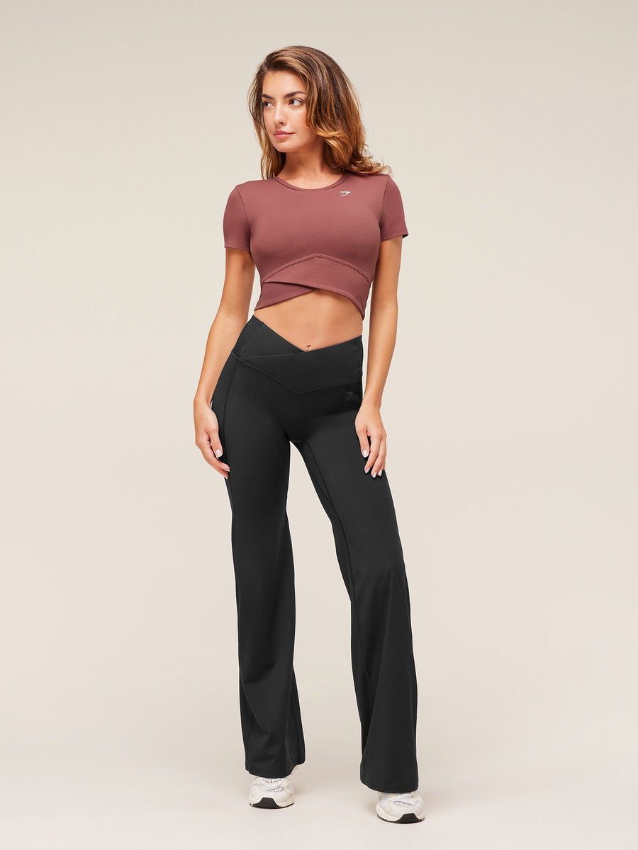 Gymshark Crossover Midi Top with Shelf — Burgundy Brown — 5