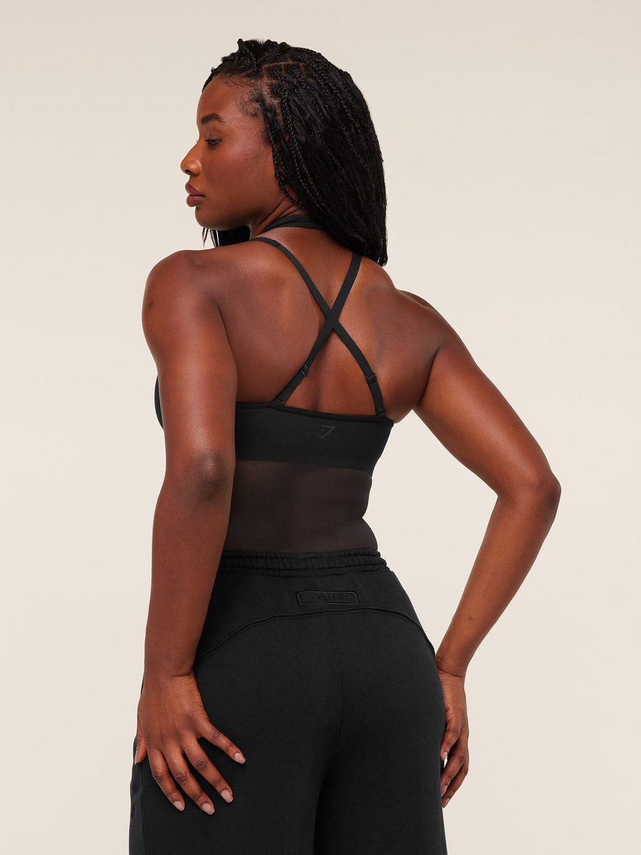 Gymshark Dark Energy Mesh Tank — GS Black — 2