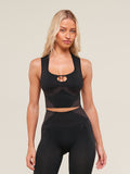 Gymshark Diffuse Seamless Cropped Tank — Black/Calm Pink — 1