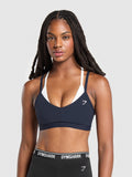 Gymshark Double Up Sports Bra — Heavy Blue/Soft White — 1