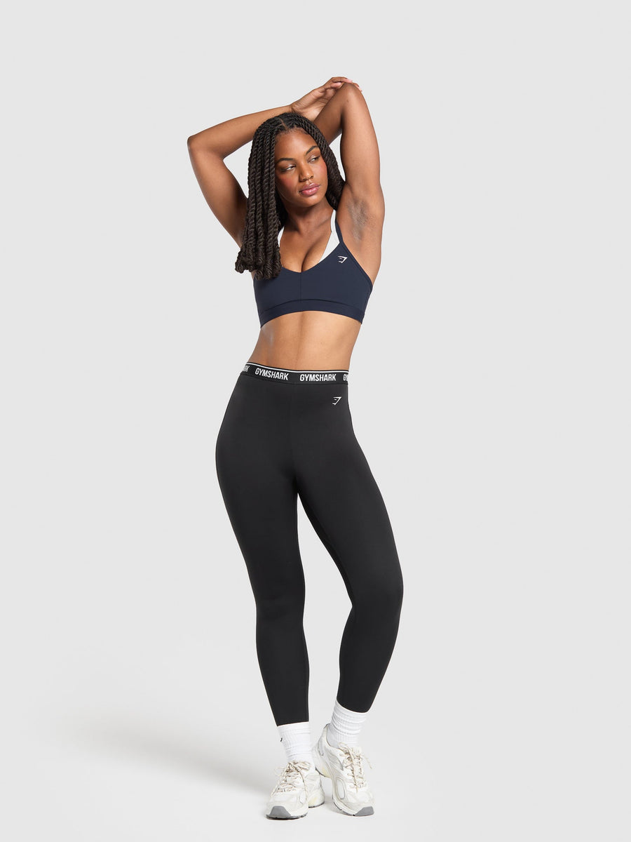 Gymshark Double Up Sports Bra — Heavy Blue/Soft White — 3