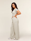 Gymshark Lightweight Wide Leg Pant Short — Pebble Grey — 5