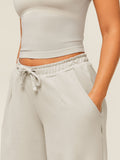 Gymshark Lightweight Wide Leg Pant Short — Pebble Grey — 6