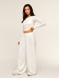 Gymshark Lightweight Wide Leg Pant Short — Soft White — 5