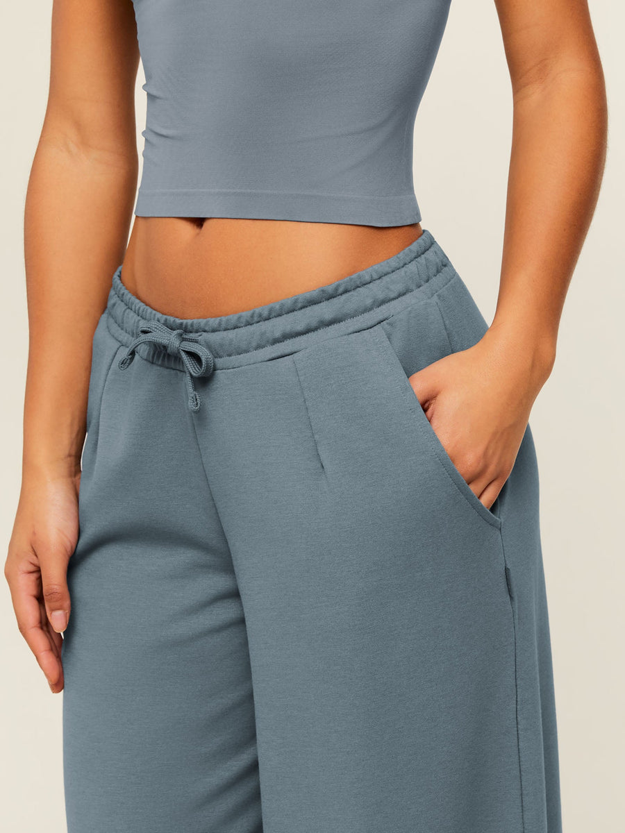 Gymshark Lightweight Wide Leg Pant Tall — Iron Blue — 6