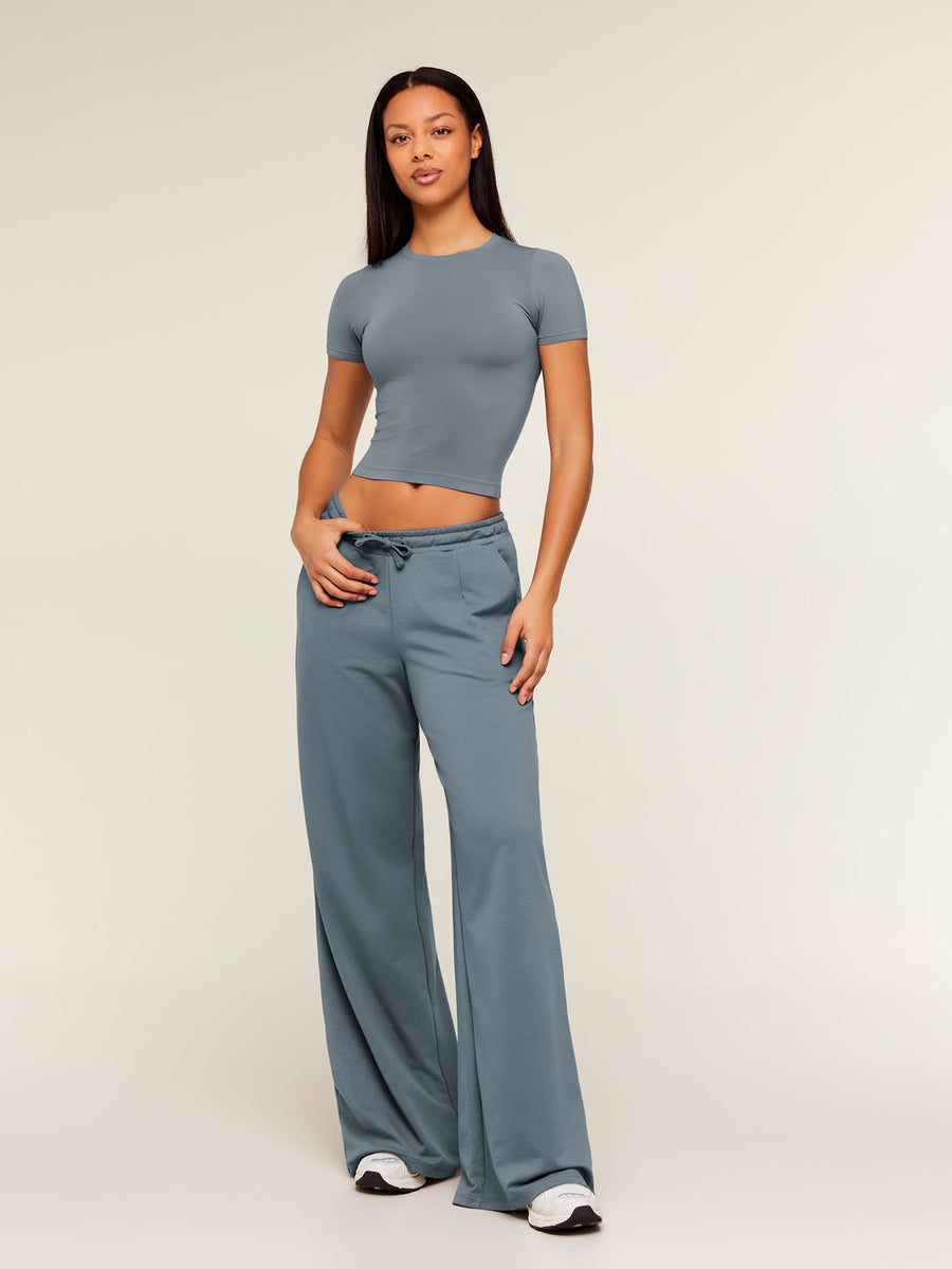 Gymshark Lightweight Wide Leg Pant Tall — Iron Blue — 5