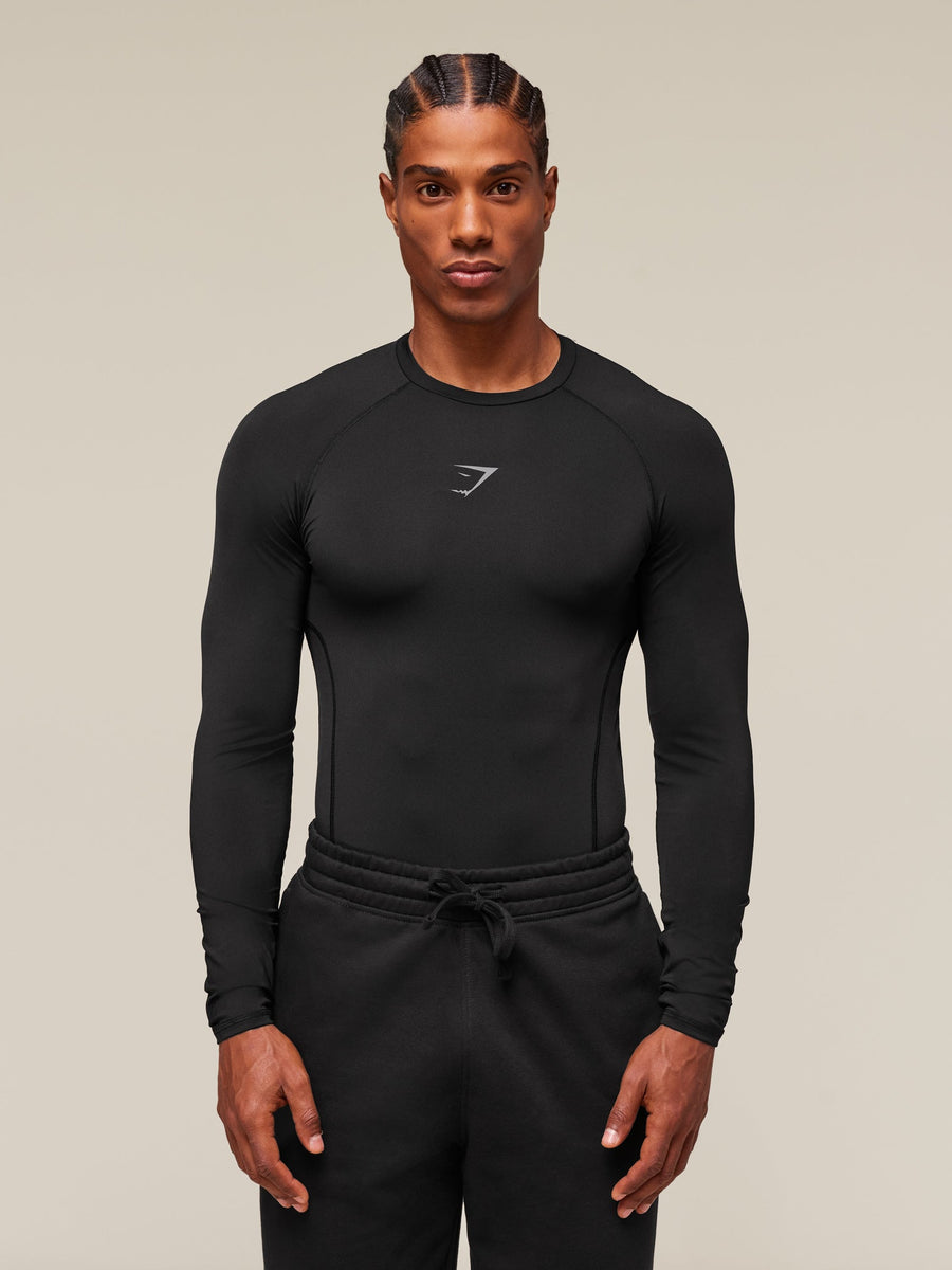 Gymshark Element Baselayer Long Sleeve T-Shirt — Black — 1