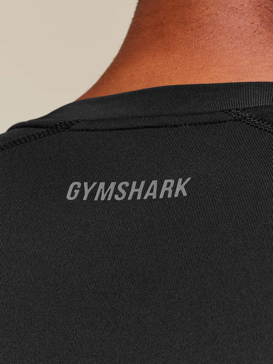 Gymshark Element Baselayer Long Sleeve T-Shirt — Black — 6