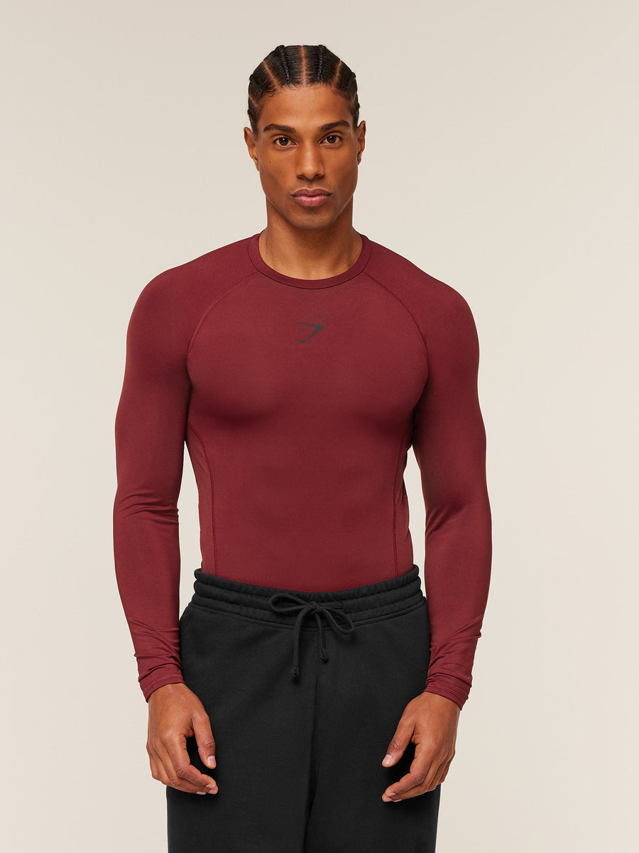 Gymshark Element Baselayer Long Sleeve T-Shirt — Sets Red — 1