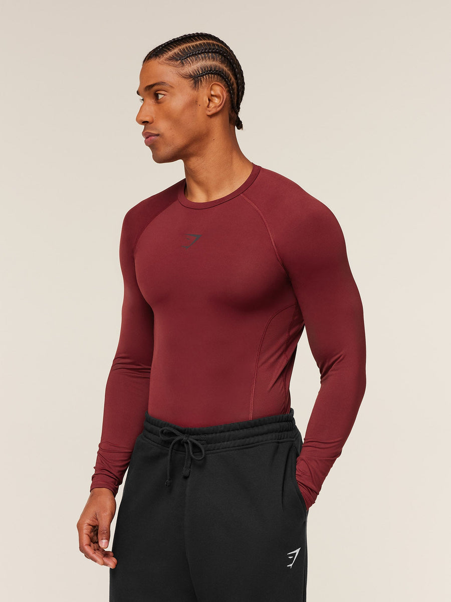 Gymshark Element Baselayer Long Sleeve T-Shirt — Sets Red — 3