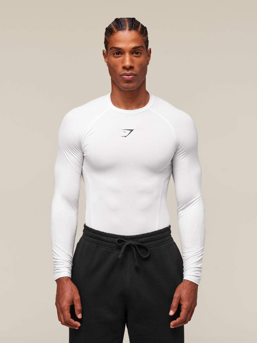 Gymshark Element Baselayer Long Sleeve T-Shirt — White — 1