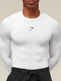 Gymshark Element Baselayer Long Sleeve T-Shirt — White — 5