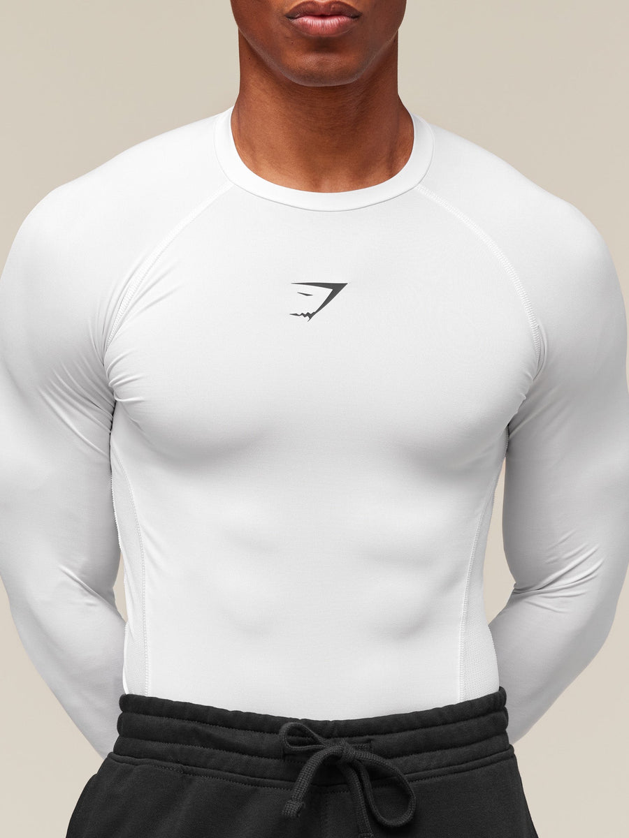 Gymshark Element Baselayer Long Sleeve T-Shirt — White — 5