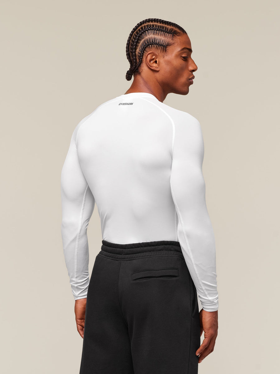 Gymshark Element Baselayer Long Sleeve T-Shirt — White — 2