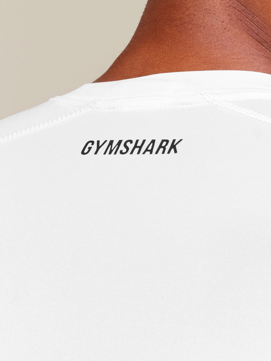 Gymshark Element Baselayer Long Sleeve T-Shirt — White — 6