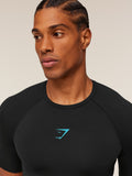 Gymshark Element Baselayer T-Shirt — Black/Brand Blue — 4