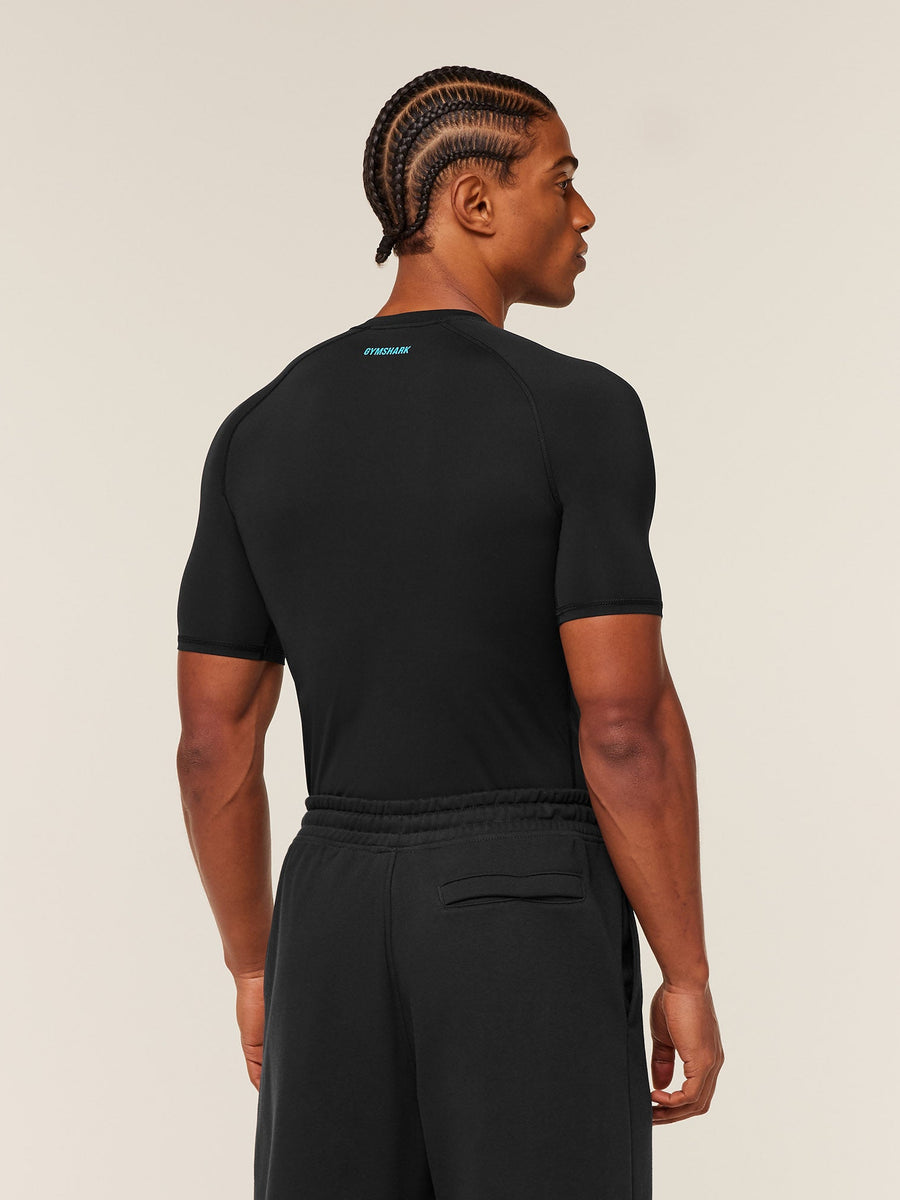 Gymshark Element Baselayer T-Shirt — Black/Brand Blue — 2