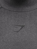 Gymshark Element Baselayer Mock Neck Long Sleeve T-Shirt — Black/Dark Grey Marl — 6