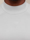 Gymshark Element Baselayer Mock Neck Long Sleeve T-Shirt — White/Metal Grey Marl — 6