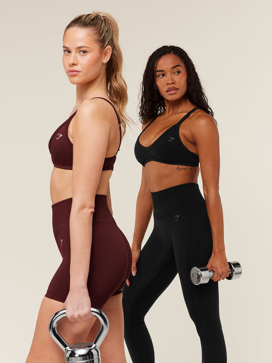 Gymshark Energise Seamless Leggings — Black — 8
