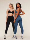 Gymshark Energise Seamless Leggings — Compound Blue — 8