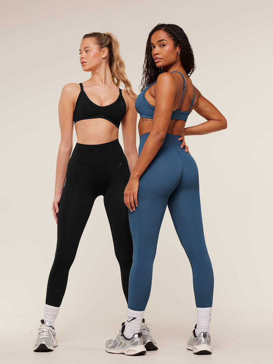 Gymshark Energise Seamless Leggings — Compound Blue — 8