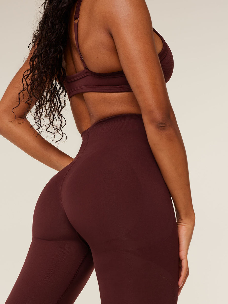 Gymshark Energise Seamless Leggings — Rich Maroon — 6