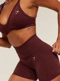 Gymshark Energise Seamless Shorts — Rich Maroon — 6
