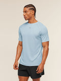 Gymshark Hybrid Engineered Jacquard T-Shirt — Chilled Blue — 4