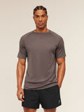 Gymshark Hybrid Engineered Jacquard T-Shirt — Cool Brown — 1