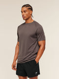 Gymshark Hybrid Engineered Jacquard T-Shirt — Cool Brown — 4