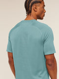 Gymshark Hybrid Engineered Jacquard T-Shirt — Storm Blue — 6